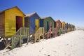 Colourful beach huts on Muizenberg beach, South Africa Royalty Free Stock Photo