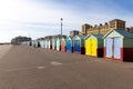 Colourful beach huts on the Seafront Esplanade, Brighton, UK Royalty Free Stock Photo