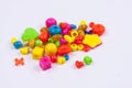 Colourful beads - white background. Royalty Free Stock Photo