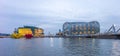 Colourful and beautiful Seoul Floating Island at dusk