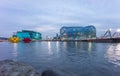 Colourful and beautiful Seoul Floating Island at dusk