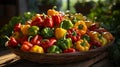 colourful bell peppers generated AI Royalty Free Stock Photo