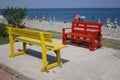 Colourful benches