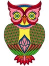 Colourful big serious owl