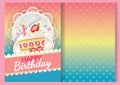 Colourful birthday background illustration design for card