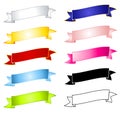 Colourful Blank Banners Ribbons