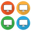 Colourful blank computer screen web icons, set, vector illustration