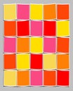 Colourful blank polaroids