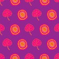 Colourful Blast-Flowers in Bloom seamless repeat pattern Background in pink, orange,yellow and purple Royalty Free Stock Photo