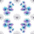 Colourful blossom flowers pattern
