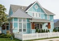 Colourful Blue Home House Country Design Canada Royalty Free Stock Photo