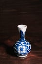 Colourful blue vintage flower vase China ware, Chinese porcelain Royalty Free Stock Photo