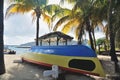 Colourful boat on beach