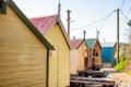 Colourful boat sheds on the edge of Cornelian Bay