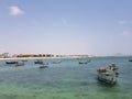 Colourful boats in a harbour Royalty Free Stock Photo