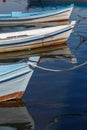 Colourful boats in the harbour of Nin town Royalty Free Stock Photo