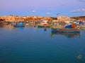 Colourful boats in Marsaxlokk harbor Royalty Free Stock Photo