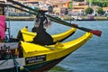 Colourful boats on the river Duoro in the city of Porto