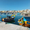 Colourful boats on the sea. Royalty Free Stock Photo