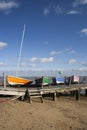 Boats on Southend Beach, Essex, England