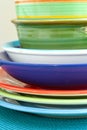 Colourful bowls and plates