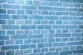 Detailed light blue brick wall, background texture Royalty Free Stock Photo