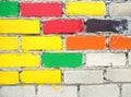 Colourful bricks wall Royalty Free Stock Photo