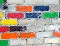 Colourful bricks wall Royalty Free Stock Photo