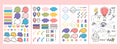 Colourful bright stickers and planner signs