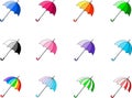 Colourful and bright vektor umbrellas