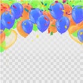 Colourful bursting celebration balloons