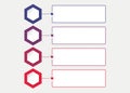 Colourful business infographic template flowchart with hexagons and text box. process chart vector image
