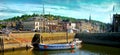 Panorama of Honfleur harbour, France Royalty Free Stock Photo