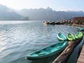 Colourful canoes