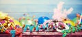 Colourful carnival panoramic banner Royalty Free Stock Photo