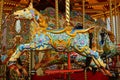 Colourful carousel horse at the pier Brighton UK 