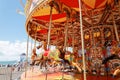 Bournemouth England. Carousel moving very fast.