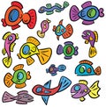 Colourful Cartoon Fish Vector Illustration