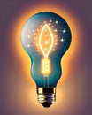 Colourful cartoon lightbulb background