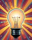 Colourful cartoon lightbulb background