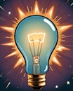 Colourful cartoon lightbulb background