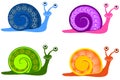 Colourful Cartoon Snails Royalty Free Stock Photo