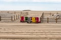 Colourful chairs at the beach, Toronto beaches, sand