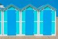 Colourful changing rooms on a beach in Pesaro, Italy Royalty Free Stock Photo