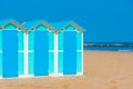 Colourful changing rooms on a beach in Pesaro, Italy Royalty Free Stock Photo