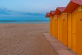 Colourful changing rooms on a beach in Pesaro, Italy Royalty Free Stock Photo