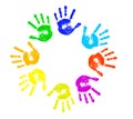 Colourful Child handprints Royalty Free Stock Photo