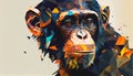 Colourful Chimp monkey art wallpaper