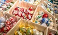 Colourful christmas decoration balls