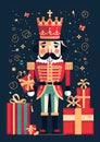 Colourful Christmas Nutcracker Generative AI Illustration Royalty Free Stock Photo